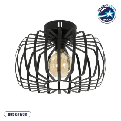 LEDTM® STAR 202-0054 Μοντέρνο Φωτιστικό Οροφής με Ντουί 1 x E27 AC 220-240V IP20 - Μαύρο - Μ40 x Π40 x Υ27cm