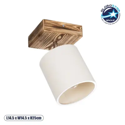 LEDTM® CUP 203-0057 Vintage Φωτιστικό Οροφής με Ντουί 1 x E27 AC 220-240V IP20 - Λευκό & Μπεζ - Μ14.5 x Π14.5 x Υ25cm