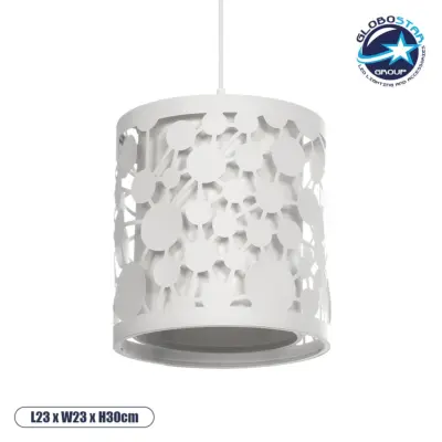 LEDTM® PETAL 203-0065 Μοντέρνο Κρεμαστό Φωτιστικό Οροφής με Ντουί 1 x E27 AC 220-240V IP20 - Λευκό - Μ23 x Π23 x Υ30cm