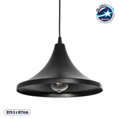 LEDTM® BELFRY 203-0078 Μοντέρνο Κρεμαστό Φωτιστικό Οροφής με Ντουί 1 x E27 AC 220-240V IP20 - Μαύρο - Μ29.5 x Π29.5 x Υ21cm