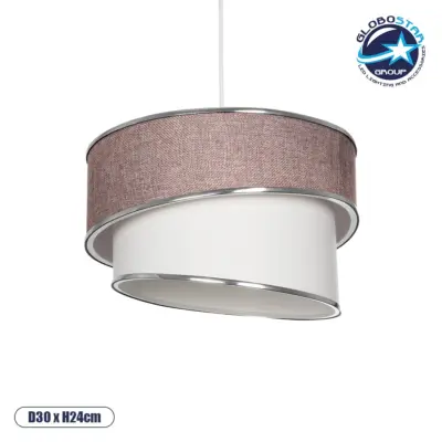 LEDTM® SONIA 203-0122 Μοντέρνο Κρεμαστό Φωτιστικό Οροφής με Ντουί 1 x E27 AC 220-240V IP20 - Ροζ & Λευκό - Μ30 x Π30 x Υ24cm