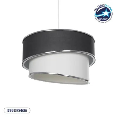 LEDTM® SONIA 203-0123 Μοντέρνο Κρεμαστό Φωτιστικό Οροφής με Ντουί 1 x E27 AC 220-240V IP20 - Γκρι & Λευκό - Μ30 x Π30 x Υ24cm