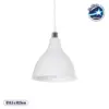 LEDTM® RADE 203-0126 Μοντέρνο Κρεμαστό Φωτιστικό Οροφής με Ντουί 1 x E27 AC 220-240V IP20 - Λευκό & Ασημί - Μ18.5 x Π18.5 x Υ23cm
