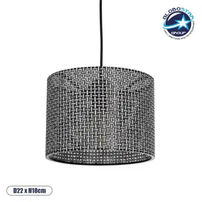 LEDTM® CLAIRIE 203-0133 Μοντέρνο Κρεμαστό Φωτιστικό Οροφής με Ντουί 1 x E27 AC 220-240V IP20 - Μαύρο & Λευκό - Μ22 x Π22 x Υ18cm