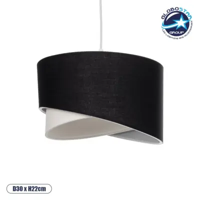 LEDTM® LILI 203-0176 Μοντέρνο Κρεμαστό Φωτιστικό Οροφής με Ντουί 1 x E27 AC 220-240V IP20 - Μαύρο & Λευκό - Μ30 x Π30 x Υ22cm