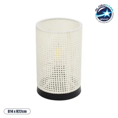 LEDTM® CYLINDER 203-0184 Μοντέρνο Επιτραπέζιο Φωτιστικό Πορτατίφ με Ντουί 1 x E27 AC 220-240V IP20 - Μαύρο & Λευκό - Μ14 x Π14 x Υ22cm