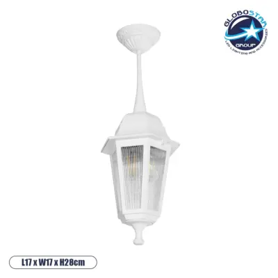 LEDTM® VITRO 203-0199 Vintage Φωτιστικό Οροφής με Ντουί 1 x E27 AC 220-240V IP44 - Λευκό - Μ17 x Π17 x Υ28cm