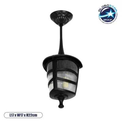 LEDTM® ZARDIN 203-0204 Vintage Φωτιστικό Οροφής με Ντουί 1 x E27 AC 220-240V IP44 - Μαύρο - Μ17 x Π17 x Υ22cm