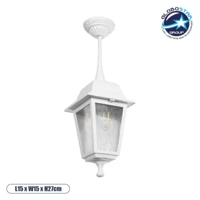 LEDTM® SOLME 203-0219 Vintage Φωτιστικό Οροφής με Ντουί 1 x E27 AC 220-240V IP44 - Λευκό - Μ15 x Π15 x Υ27cm