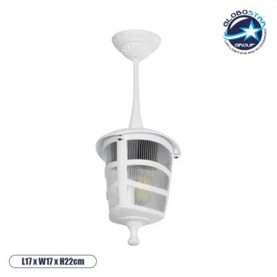 LEDTM® ZARDIN 203-0237 Vintage Φωτιστικό Οροφής με Ντουί 1 x E27 AC 220-240V IP44 - Λευκό - Μ17 x Π17 x Υ22cm