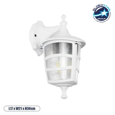 LEDTM® ZARDIN 203-0239 Vintage Φωτιστικό Τοίχου - Απλίκα με Ντουί 1 x E27 AC 220-240V IP44 - Λευκό - Μ17 x Π21 x Υ30cm