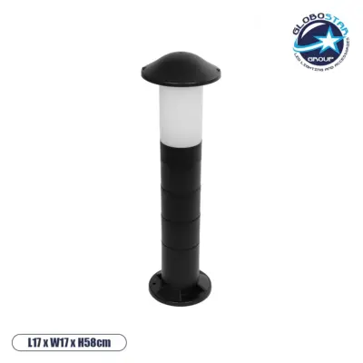 LEDTM® GARDENIO 203-0248 Μοντέρνο Επιδαπέδιο Φωτιστικό Κολωνάκι Κήπου Μονόφωτο 1 x E27 IP44 Μαύρο Πλαστικό - Μ17 x Π17 x Υ58cm