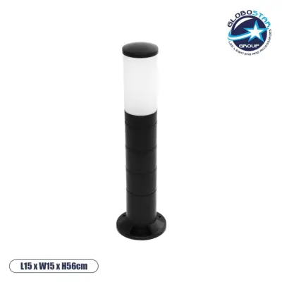 LEDTM® GARDENIO 203-0251 Μοντέρνο Επιδαπέδιο Φωτιστικό Κολωνάκι Κήπου Μονόφωτο 1 x E27 IP44 Μαύρο Πλαστικό - Μ15 x Π15 x Υ56cm