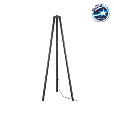 LEDTM® TRIPOD 203-0258 Μοντέρνο Επιδαπέδιο Φωτιστικό με Ντουί 1 x E27 AC 220-240V IP20 - Μαύρο - Μ38 x Π38 x Υ120cm