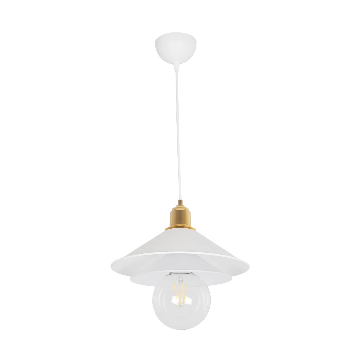 LEDTM® FERRO 203-0268 Μοντέρνο Κρεμαστό Φωτιστικό Οροφής με Ντουί 1 x E27 AC 220-240V IP20 - Λευκό & Χρυσό - Μ30 x Π30 x Υ19cm - Image 3
