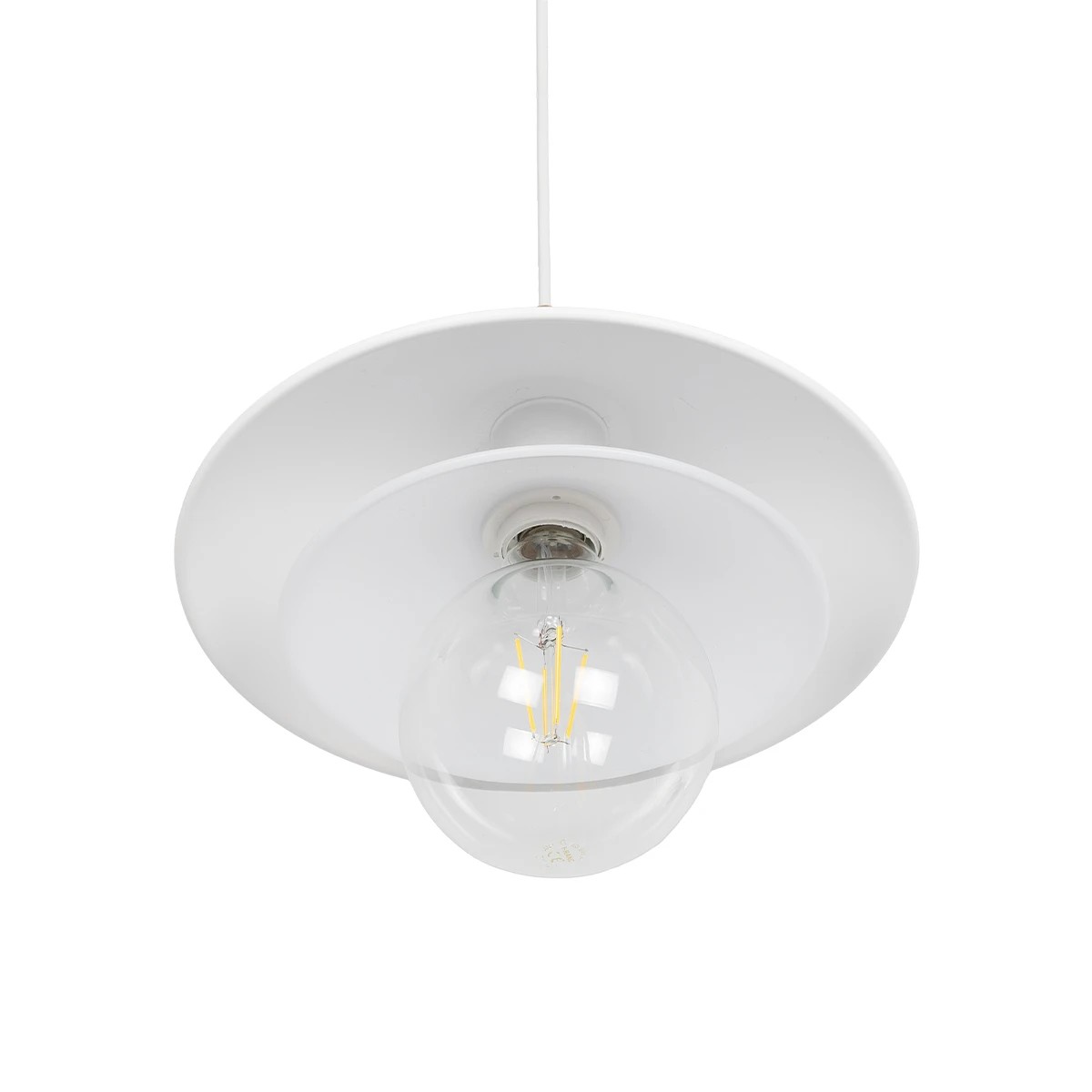 LEDTM® FERRO 203-0268 Μοντέρνο Κρεμαστό Φωτιστικό Οροφής με Ντουί 1 x E27 AC 220-240V IP20 - Λευκό & Χρυσό - Μ30 x Π30 x Υ19cm - Image 5