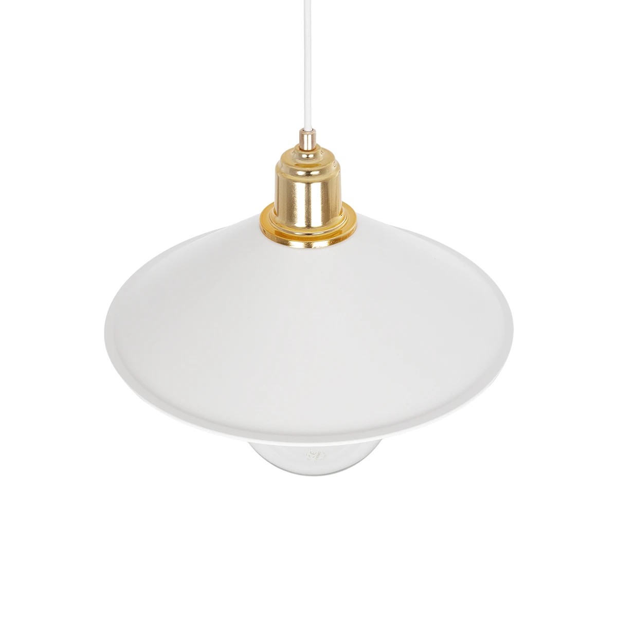 LEDTM® FERRO 203-0268 Μοντέρνο Κρεμαστό Φωτιστικό Οροφής με Ντουί 1 x E27 AC 220-240V IP20 - Λευκό & Χρυσό - Μ30 x Π30 x Υ19cm - Image 6