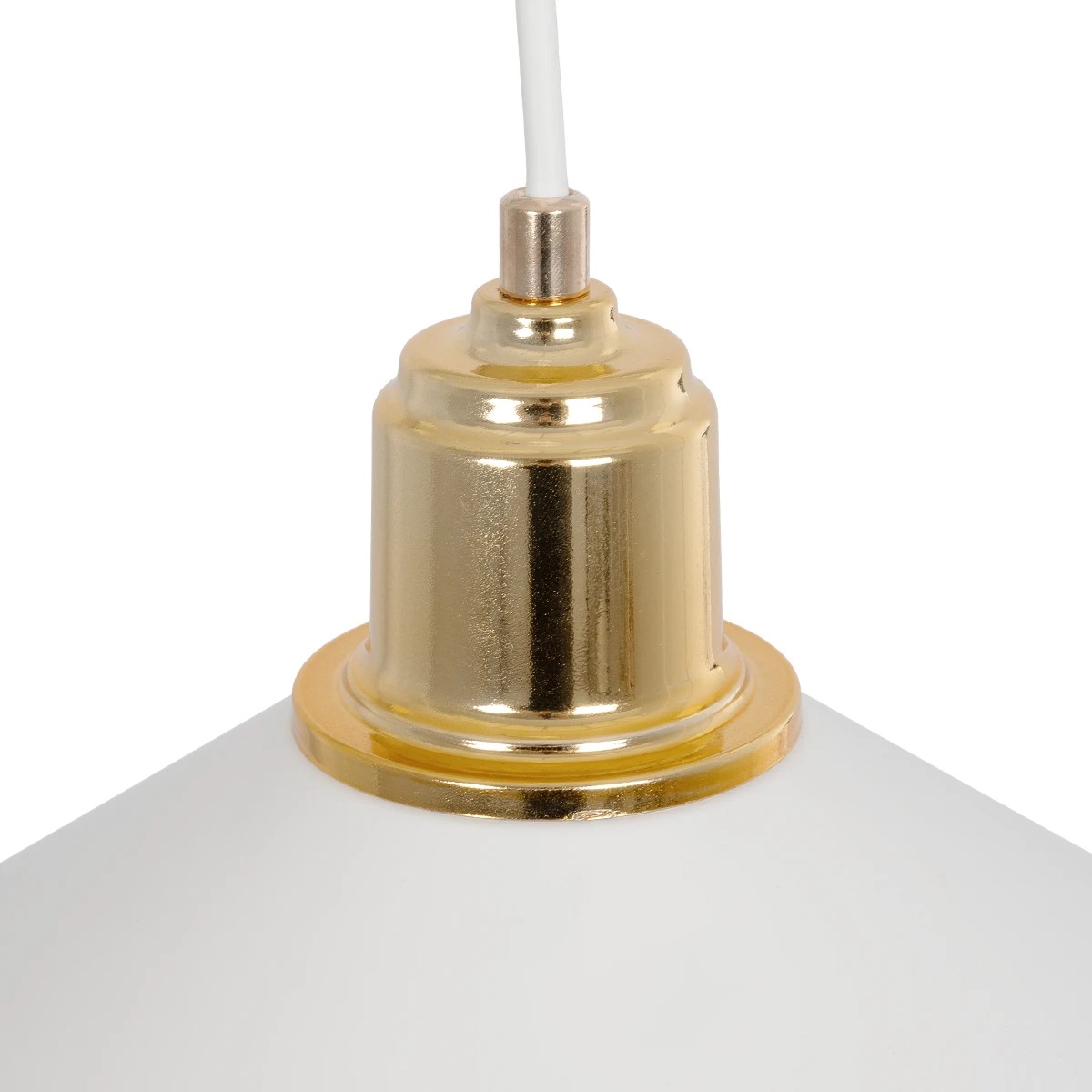 LEDTM® FERRO 203-0268 Μοντέρνο Κρεμαστό Φωτιστικό Οροφής με Ντουί 1 x E27 AC 220-240V IP20 - Λευκό & Χρυσό - Μ30 x Π30 x Υ19cm - Image 7