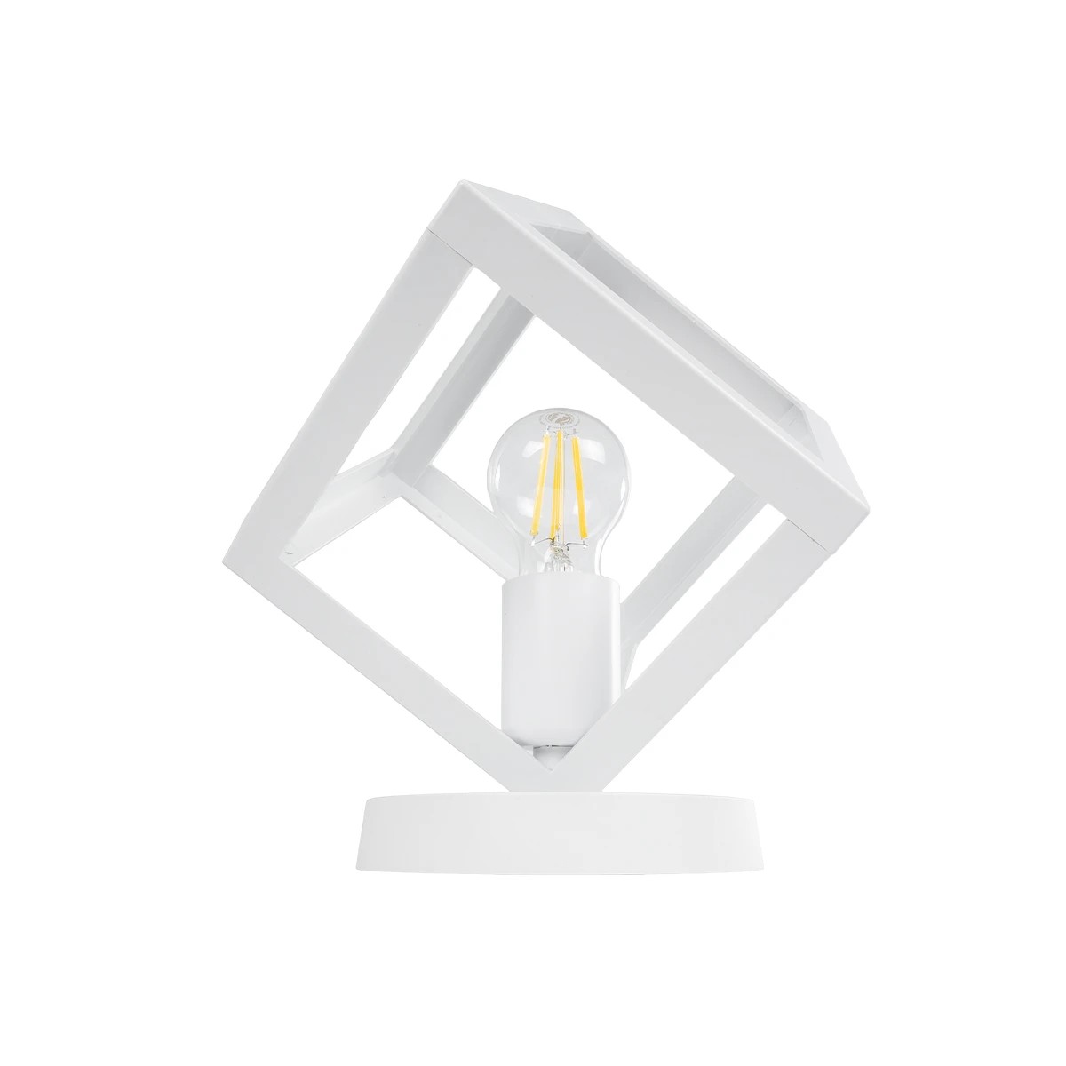 LEDTM® DISE 203-0273 Μοντέρνο Επιτραπέζιο Φωτιστικό Πορτατίφ με Ντουί 1 x E27 AC 220-240V IP20 - Λευκό - Μ28 x Π28 x Υ29cm - Image 3