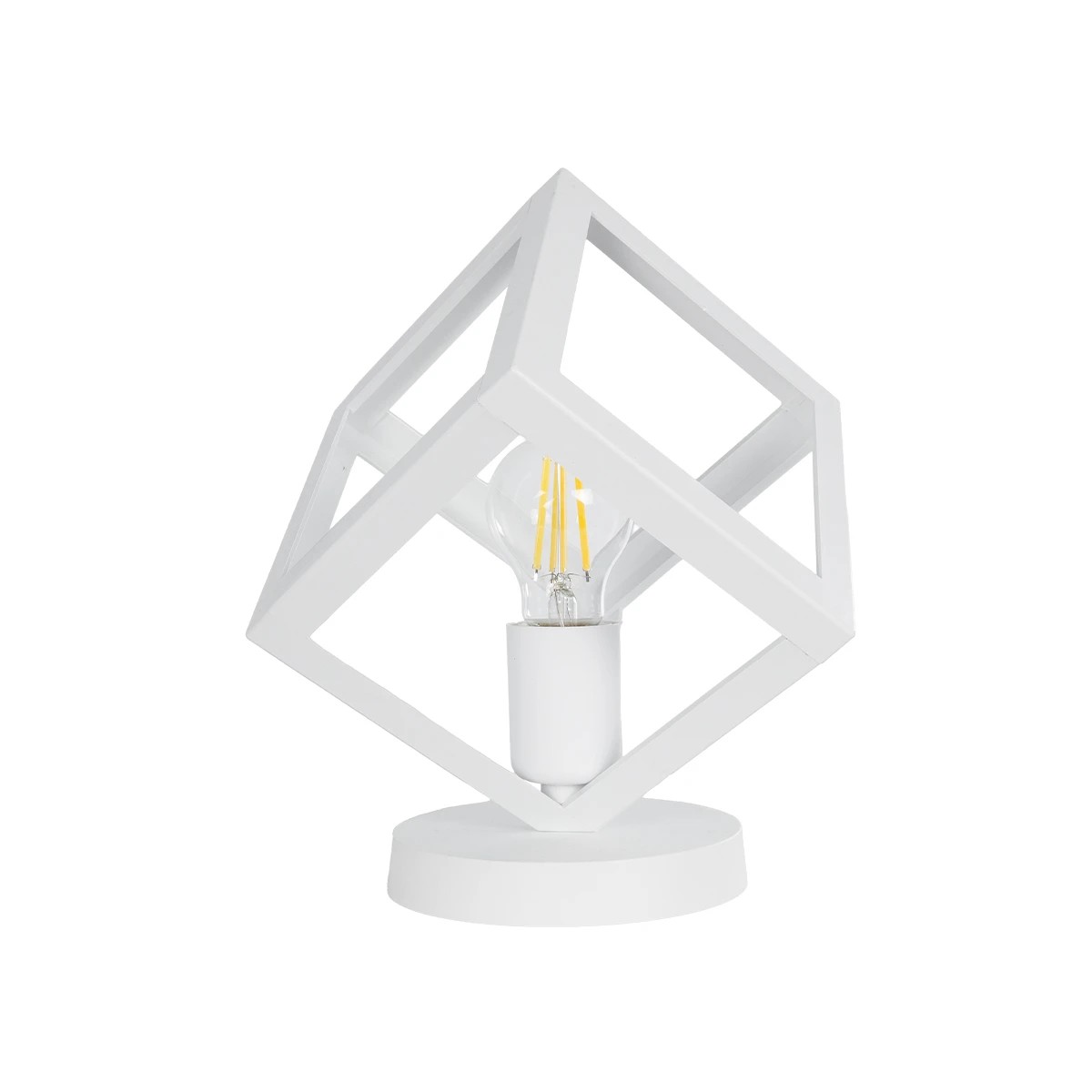 LEDTM® DISE 203-0273 Μοντέρνο Επιτραπέζιο Φωτιστικό Πορτατίφ με Ντουί 1 x E27 AC 220-240V IP20 - Λευκό - Μ28 x Π28 x Υ29cm - Image 4