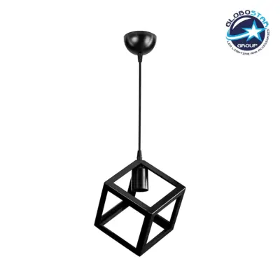 LEDTM® DISE 203-0274 Μοντέρνο Κρεμαστό Φωτιστικό Οροφής με Ντουί 1 x E27 AC 220-240V IP20 - Μαύρο - Μ28 x Π28 x Υ29cm