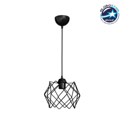 LEDTM® VORTEX 203-0277 Μοντέρνο Κρεμαστό Φωτιστικό Οροφής με Ντουί 1 x E27 AC 220-240V IP20 - Μαύρο - Μ23.5 x Π23.5 x Υ20cm