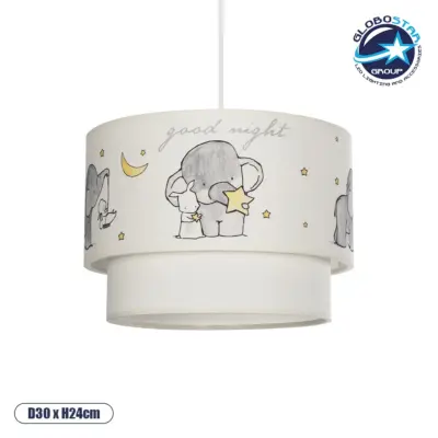 LEDTM® ELEPHANT 204-0002 Παιδικό Κρεμαστό Φωτιστικό Οροφής με Ντουί 1 x E27 AC 220-240V IP20 - Πολύχρωμο - Μ30 x Π30 x Υ24cm