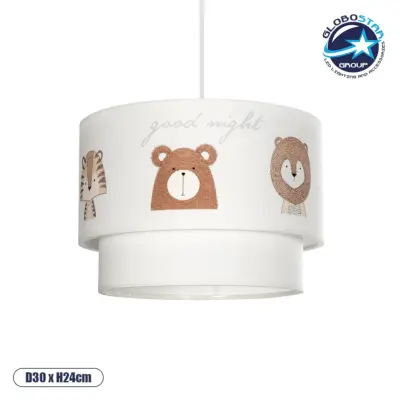 LEDTM® BEAR 204-0003 Παιδικό Κρεμαστό Φωτιστικό Οροφής με Ντουί 1 x E27 AC 220-240V IP20 - Πολύχρωμο - Μ30 x Π30 x Υ24cm