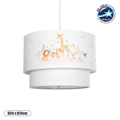 LEDTM® GIRAFFE 204-0007 Παιδικό Κρεμαστό Φωτιστικό Οροφής με Ντουί 1 x E27 AC 220-240V IP20 - Πολύχρωμο - Μ30 x Π30 x Υ24cm