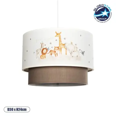 LEDTM® GIRAFFE 204-0008 Παιδικό Κρεμαστό Φωτιστικό Οροφής με Ντουί 1 x E27 AC 220-240V IP20 - Πολύχρωμο - Μ30 x Π30 x Υ24cm