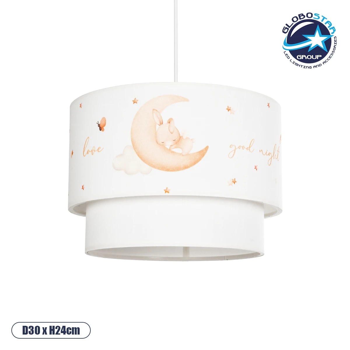 LEDTM® MOON 204-0011 Παιδικό Κρεμαστό Φωτιστικό Οροφής με Ντουί 1 x E27 AC 220-240V IP20 - Πολύχρωμο - Μ30 x Π30 x Υ24cm