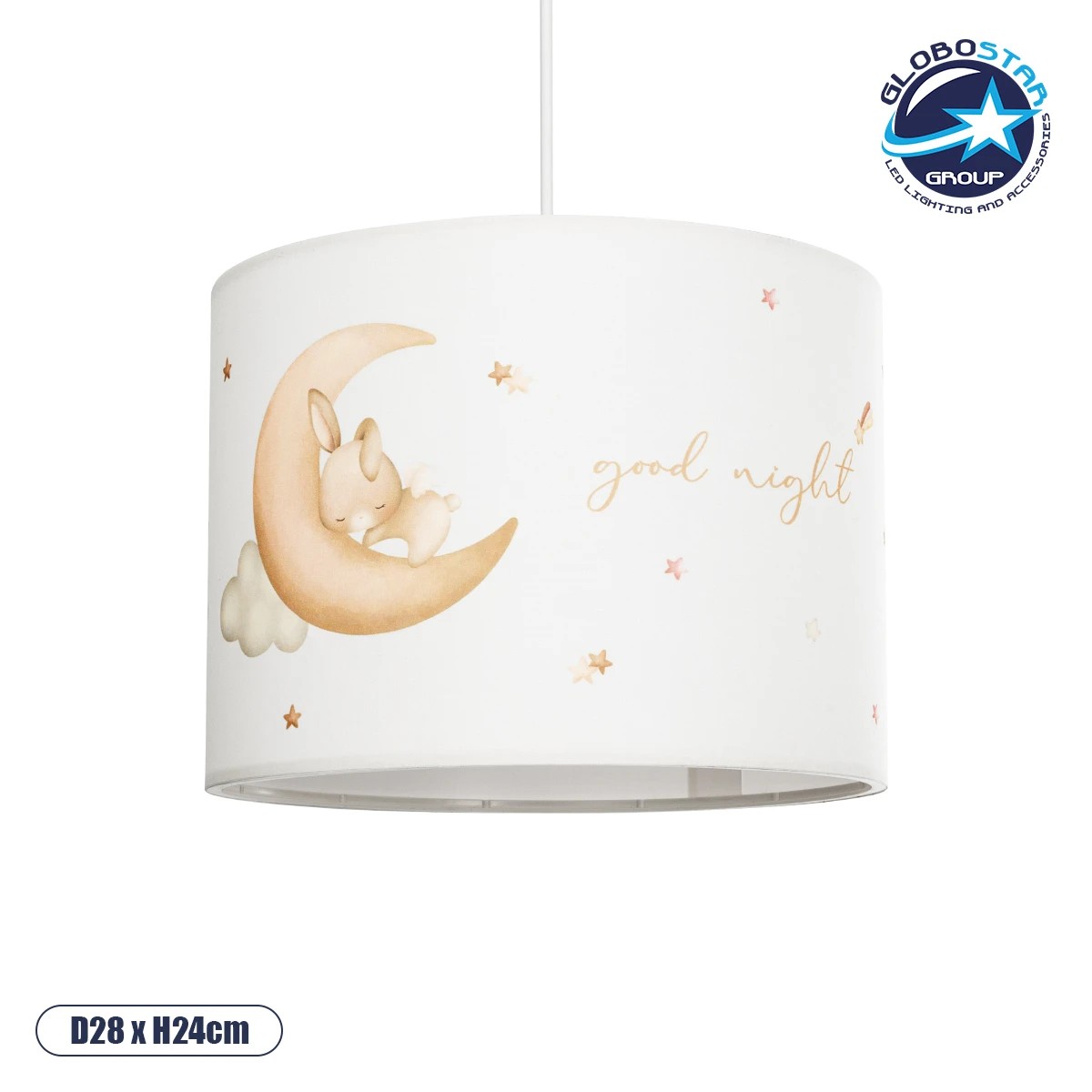 LEDTM® MOON 204-0019 Παιδικό Κρεμαστό Φωτιστικό Οροφής με Ντουί 1 x E27 AC 220-240V IP20 - Πολύχρωμο - Μ28 x Π28 x Υ24cm