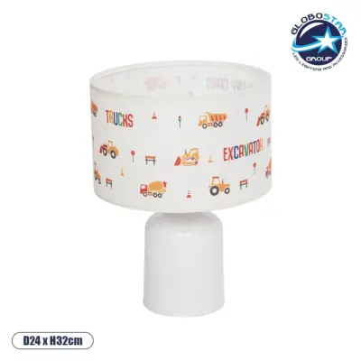 LEDTM® EXCAVATOR 204-0027 Παιδικό Επιτραπέζιο Φωτιστικό Πορτατίφ με Ντουί 1 x E27 AC 220-240V IP20 - Πολύχρωμο - Μ24 x Π24 x Υ32cm