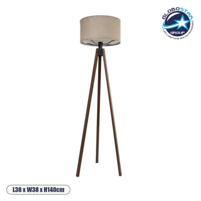 LEDTM® SAGA 204-0039 Μοντέρνο Επιδαπέδιο Φωτιστικό με Ντουί 1 x E27 AC 220-240V IP20 - Καφέ & Μπεζ - Μ38 x Π38 x Υ140cm