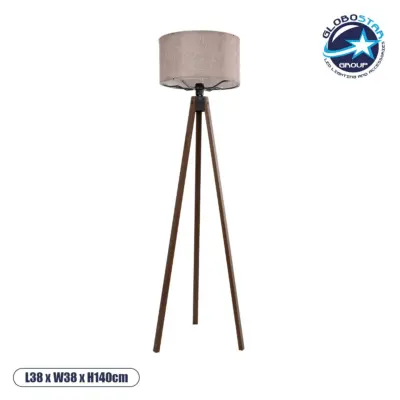 LEDTM® SAGA 204-0049 Μοντέρνο Επιδαπέδιο Φωτιστικό με Ντουί 1 x E27 AC 220-240V IP20 - Καφέ & Ροζ - Μ38 x Π38 x Υ140cm