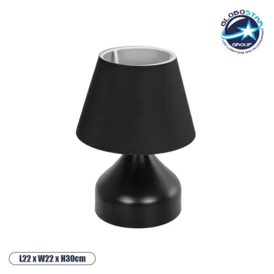 LEDTM® PYRAMID 204-0058 Μοντέρνο Επιτραπέζιο Φωτιστικό Πορτατίφ με Ντουί 1 x E27 AC 220-240V IP20 - Μαύρο - Μ22 x Π22 x Υ30cm