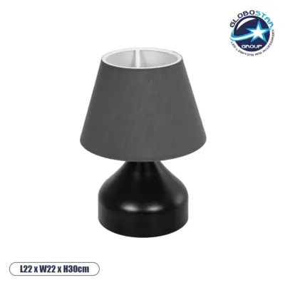 LEDTM® MICKEY 204-0059 Μοντέρνο Επιτραπέζιο Φωτιστικό Πορτατίφ με Ντουί 1 x E27 AC 220-240V IP20 - Μαύρο - Μ22 x Π22 x Υ30cm