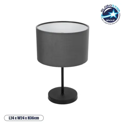 LEDTM® LARA 204-0076 Μοντέρνο Επιτραπέζιο Φωτιστικό Πορτατίφ με Ντουί 1 x E27 AC 220-240V IP20 - Μαύρο - Μ24 x Π24 x Υ36cm