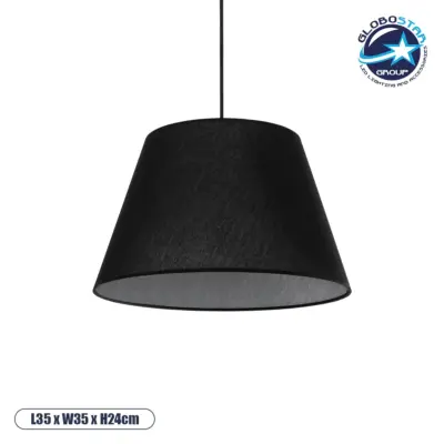 LEDTM® TRIANGLE 204-0088 Μοντέρνο Κρεμαστό Φωτιστικό Οροφής με Ντουί 1 x E27 AC 220-240V IP20 - Μαύρο - Μ35 x Π35 x Υ24cm