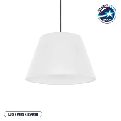 LEDTM® TRIANGLE 204-0089 Μοντέρνο Κρεμαστό Φωτιστικό Οροφής με Ντουί 1 x E27 AC 220-240V IP20 - Λευκό - Μ35 x Π35 x Υ24cm