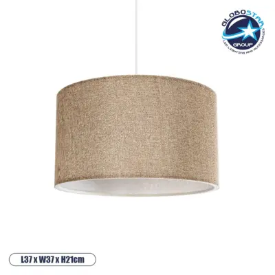LEDTM® LOFTY 204-0090 Μοντέρνο Κρεμαστό Φωτιστικό Οροφής με Ντουί 1 x E27 AC 220-240V IP20 - Μπεζ - Μ37 x Π37 x Υ21cm