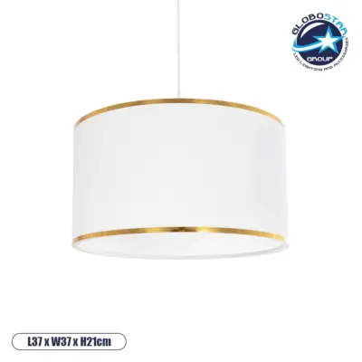 LEDTM® LOFTY 204-0091 Μοντέρνο Κρεμαστό Φωτιστικό Οροφής με Ντουί 1 x E27 AC 220-240V IP20 - Λευκό - Μ37 x Π37 x Υ21cm