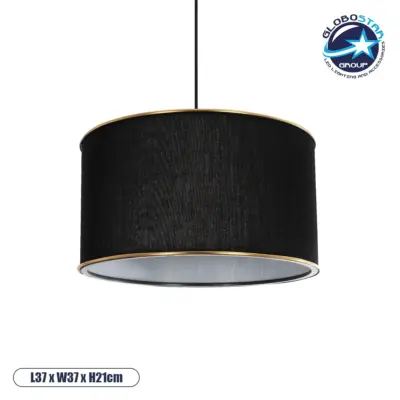 LEDTM® LOFTY 204-0092 Μοντέρνο Κρεμαστό Φωτιστικό Οροφής με Ντουί 1 x E27 AC 220-240V IP20 - Μαύρο - Μ37 x Π37 x Υ21cm