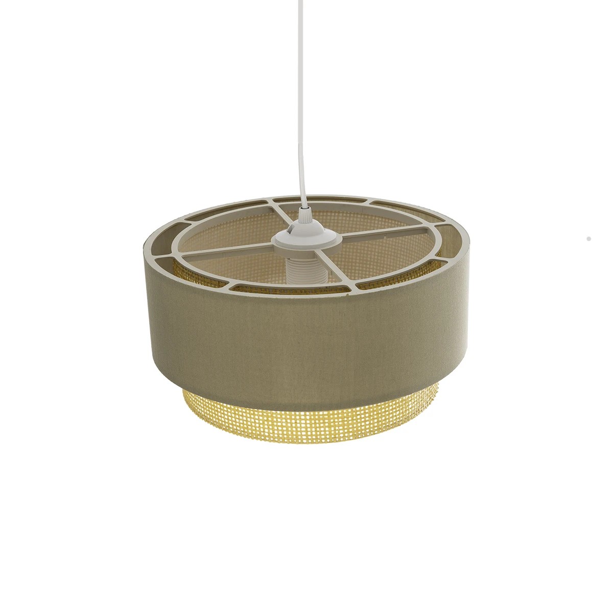 LEDTM® BIGGIE 204-0097 Μοντέρνο Κρεμαστό Φωτιστικό Οροφής με Ντουί 1 x E27 AC 220-240V IP20 - Λαδί & Μπεζ - Μ30 x Π30 x Υ17cm - Image 7