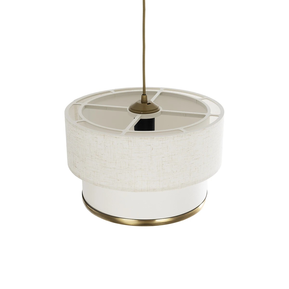 LEDTM® FOCUS 204-0100 Μοντέρνο Κρεμαστό Φωτιστικό Οροφής με Ντουί 1 x E27 AC 220-240V IP20 - Λευκό & Μπεζ - Μ30 x Π30 x Υ21cm - Image 7