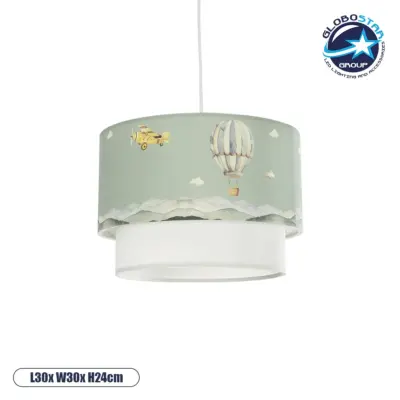 LEDTM® BALLON 204-0120 Παιδικό Κρεμαστό Φωτιστικό Οροφής με Ντουί 1 x E27 AC 220-240V IP20 - Πολύχρωμο - Μ30 x Π30 x Υ20cm