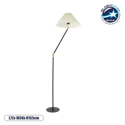 LEDTM® FLY 204-0127 Μοντέρνο Επιδαπέδιο Φωτιστικό με Ντουί 1 x E27 AC 220-240V IP20 - Μαύρο & Μπεζ - Μ72 x Π38 x Υ155cm