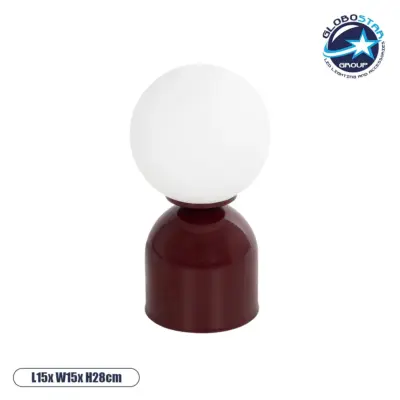 LEDTM® MAGIC 204-0135 Μοντέρνο Επιτραπέζιο Φωτιστικό Πορτατίφ με Ντουί 1 x E14 AC 220-240V IP20 - Κόκκινο & Λευκό - Μ15 x Π15 x Υ28cm