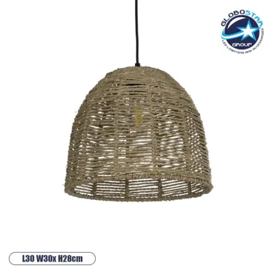 LEDTM® MEKA 204-0162 Boho Κρεμαστό Φωτιστικό Οροφής με Ντουί 1 x E27 AC 220-240V IP20 - Καφε - Μ30 x Π30 x Υ28cm
