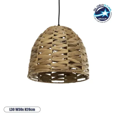 LEDTM® MEKA 204-0165 Boho Κρεμαστό Φωτιστικό Οροφής με Ντουί 1 x E27 AC 220-240V IP20 - Μπεζ - Μ30 x Π30 x Υ28cm